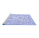 Sideview of Machine Washable Oriental Blue Traditional Rug, wshabs477blu