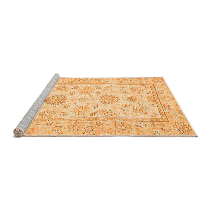 Sideview of Machine Washable Oriental Orange Traditional Area Rugs, wshabs477org