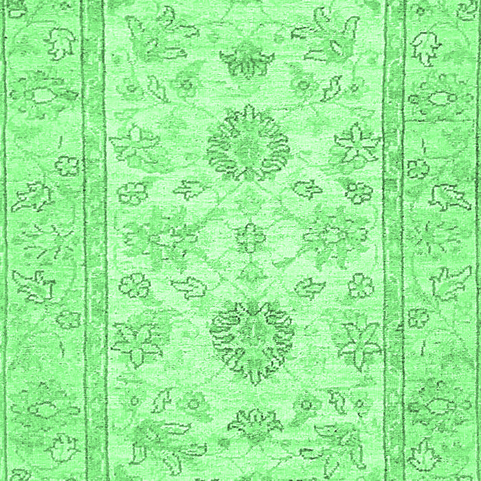Machine Washable Oriental Emerald Green Traditional Area Rugs, wshabs477emgrn