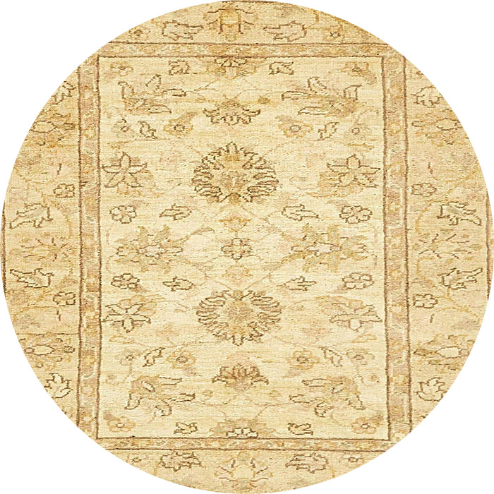 Round Machine Washable Abstract Orange Rug, wshabs477