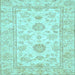 Square Machine Washable Oriental Light Blue Traditional Rug, wshabs477lblu