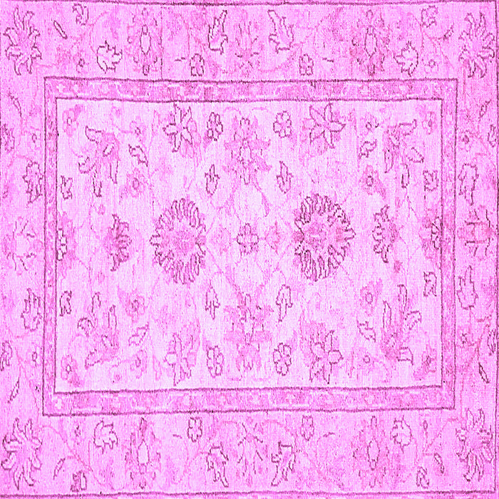 Square Machine Washable Oriental Purple Traditional Area Rugs, wshabs477pur