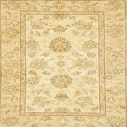 Square Abstract Orange Oriental Rug, abs477
