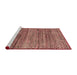 Sideview of Machine Washable Abstract Fire Brick Red Rug, wshabs4780