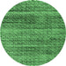 Round Abstract Emerald Green Modern Rug, abs4780emgrn