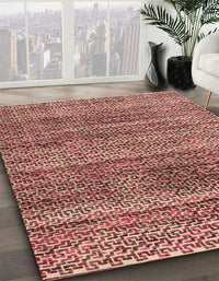 Abstract Fire Brick Red Modern Rug, abs4780