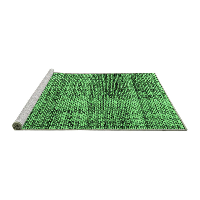 Sideview of Machine Washable Abstract Emerald Green Modern Area Rugs, wshabs4780emgrn