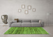 Machine Washable Abstract Green Modern Area Rugs in a Living Room,, wshabs4780grn