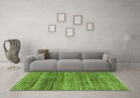 Machine Washable Abstract Green Modern Rug, wshabs4780grn