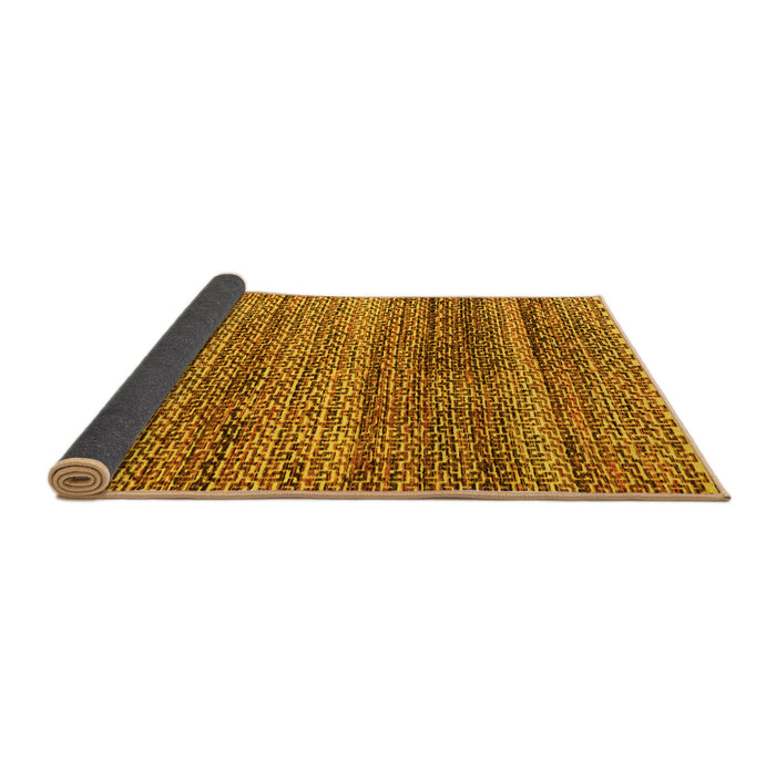 Sideview of Abstract Yellow Modern Rug, abs4780yw