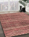 Abstract Fire Brick Red Modern Rug in Family Room, abs4780