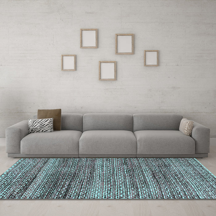 Machine Washable Abstract Light Blue Modern Rug in a Living Room, wshabs4780lblu