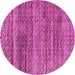 Round Machine Washable Abstract Pink Modern Rug, wshabs4780pnk