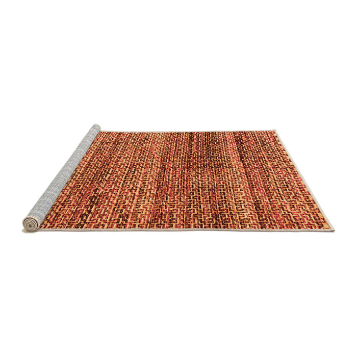 Sideview of Machine Washable Abstract Orange Modern Area Rugs, wshabs4780org