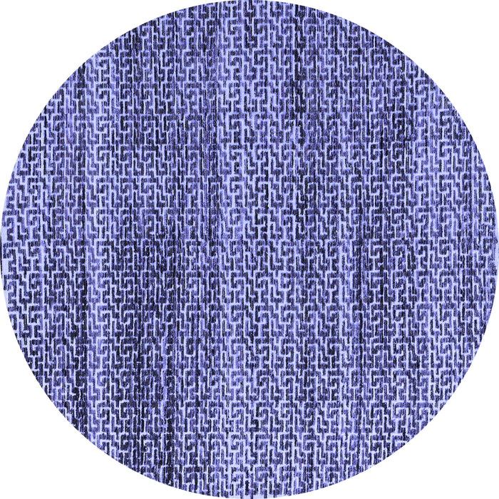 Round Abstract Blue Modern Rug, abs4780blu