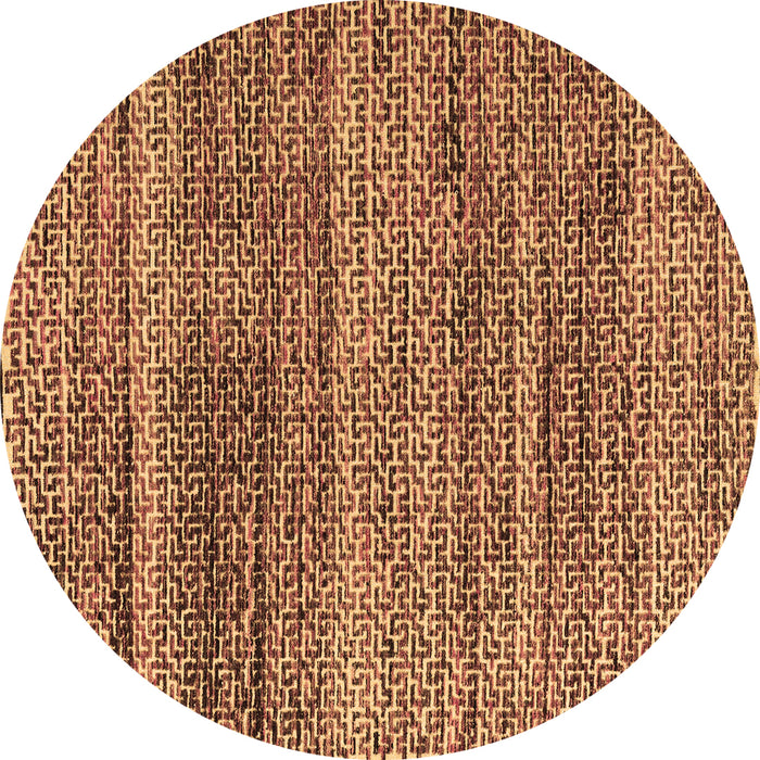 Round Abstract Brown Modern Rug, abs4780brn