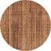 Round Abstract Brown Modern Rug, abs4780brn