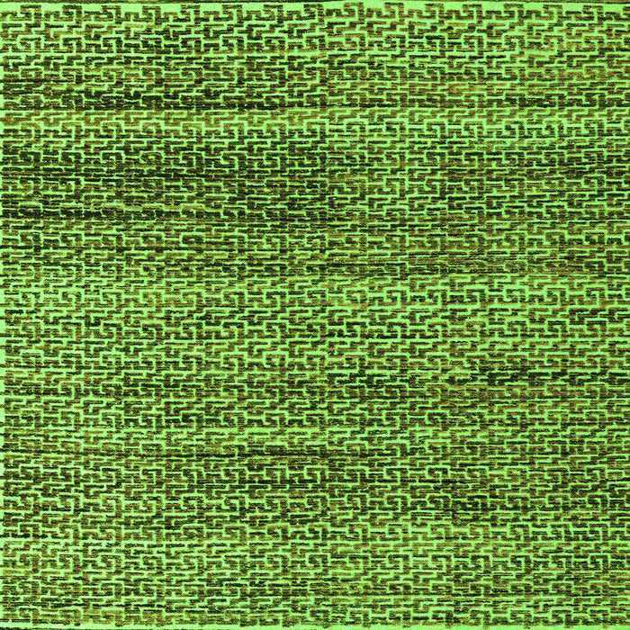 Square Machine Washable Abstract Green Modern Area Rugs, wshabs4780grn