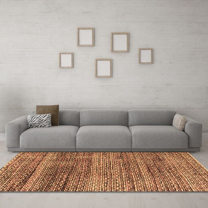 Machine Washable Abstract Brown Modern Rug in a Living Room,, wshabs4780brn