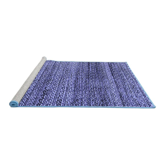 Sideview of Machine Washable Abstract Blue Modern Rug, wshabs4780blu