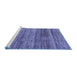 Sideview of Machine Washable Abstract Blue Modern Rug, wshabs4780blu