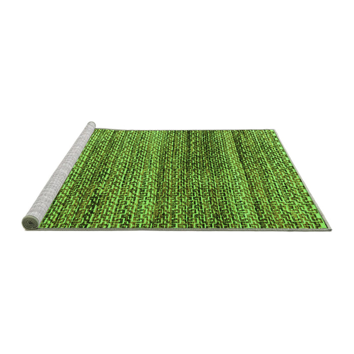 Sideview of Machine Washable Abstract Green Modern Area Rugs, wshabs4780grn