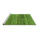 Sideview of Machine Washable Abstract Green Modern Area Rugs, wshabs4780grn