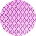 Round Solid Pink Modern Rug, abs4781pnk