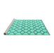 Sideview of Machine Washable Solid Turquoise Modern Area Rugs, wshabs4781turq