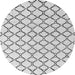 Round Machine Washable Solid Gray Modern Rug, wshabs4781gry