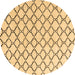 Round Solid Brown Modern Rug, abs4781brn