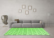 Machine Washable Solid Green Modern Area Rugs in a Living Room,, wshabs4781grn