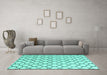 Machine Washable Solid Turquoise Modern Area Rugs in a Living Room,, wshabs4781turq