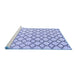 Sideview of Machine Washable Solid Blue Modern Rug, wshabs4781blu