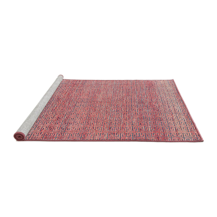 Sideview of Machine Washable Abstract Dusty Pink Rug, wshabs4782