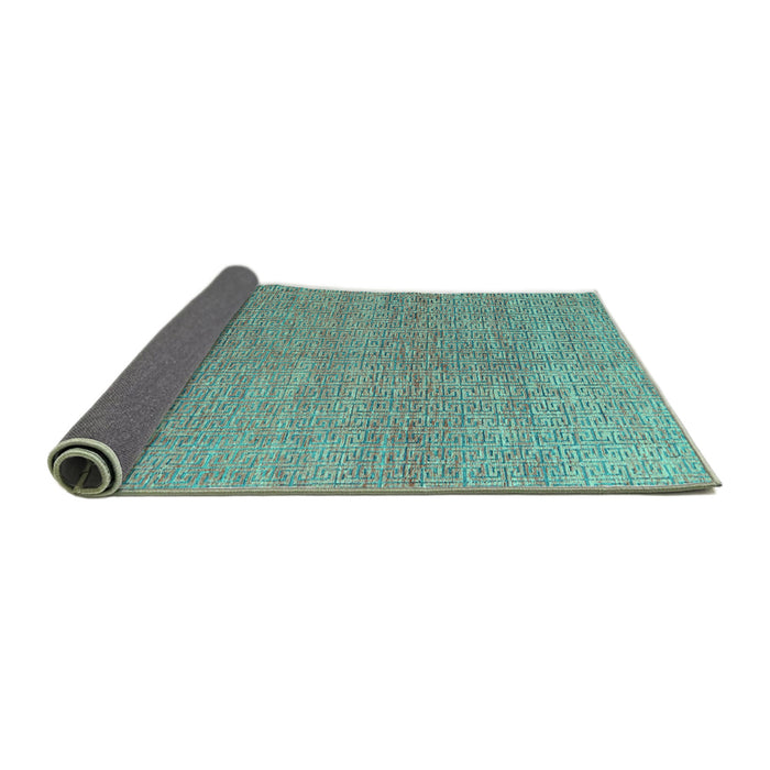 Sideview of Abstract Turquoise Modern Rug, abs4782turq