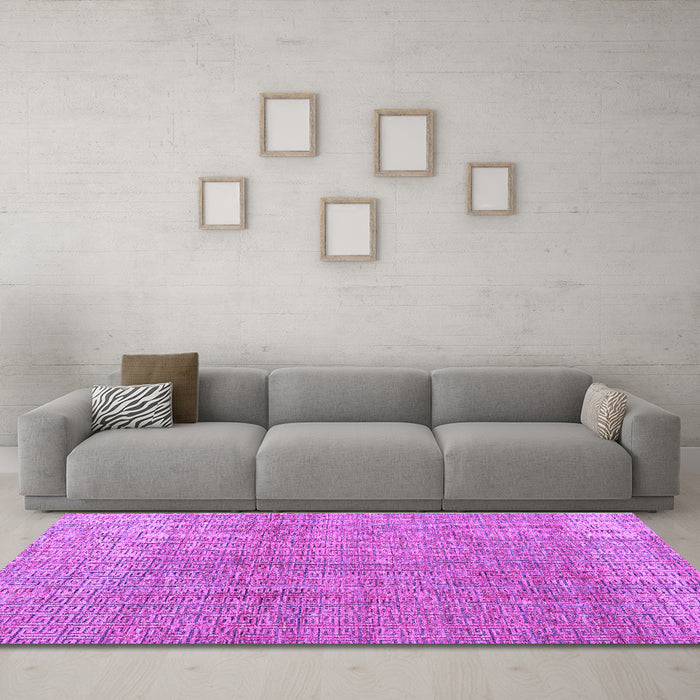 Machine Washable Abstract Purple Modern Area Rugs in a Living Room, wshabs4782pur