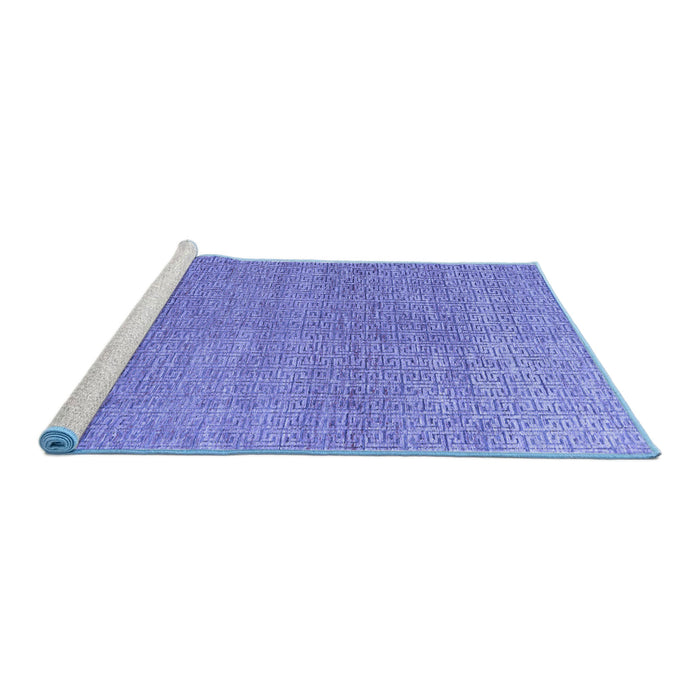 Sideview of Machine Washable Abstract Blue Modern Rug, wshabs4782blu