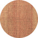 Round Abstract Brown Modern Rug, abs4782brn