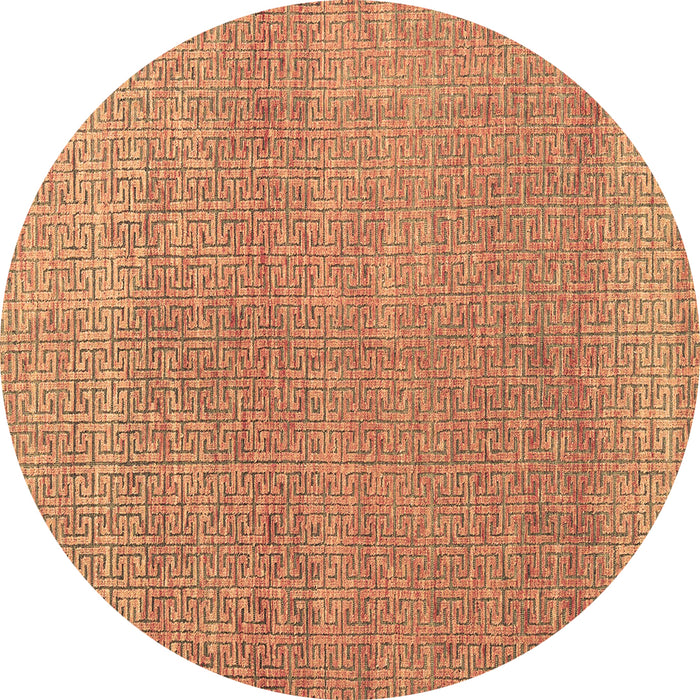 Round Machine Washable Abstract Brown Modern Rug, wshabs4782brn