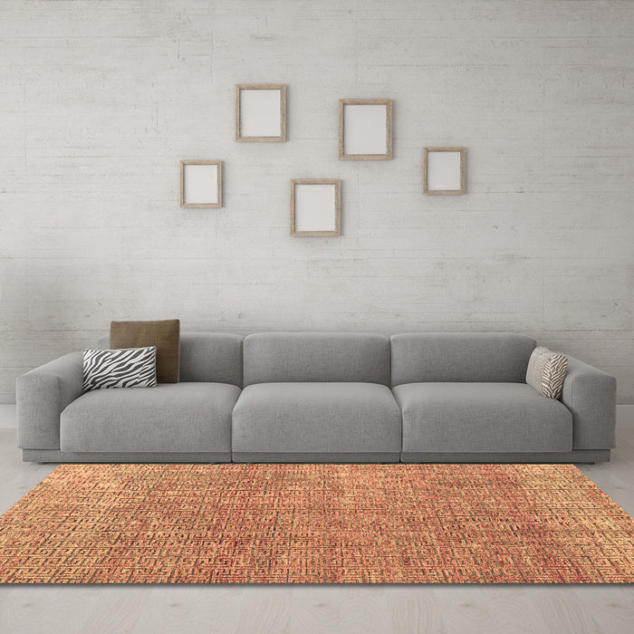 Machine Washable Abstract Brown Modern Rug in a Living Room,, wshabs4782brn