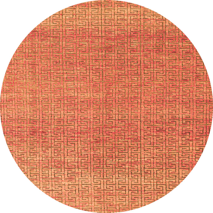 Round Abstract Orange Modern Rug, abs4782org