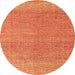 Round Abstract Orange Modern Rug, abs4782org