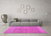 Machine Washable Abstract Pink Modern Rug in a Living Room, wshabs4782pnk