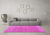 Machine Washable Abstract Pink Modern Rug, wshabs4782pnk