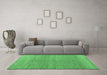 Machine Washable Abstract Emerald Green Modern Area Rugs in a Living Room,, wshabs4782emgrn