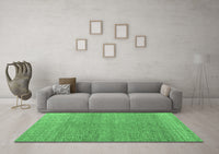 Machine Washable Abstract Emerald Green Modern Rug, wshabs4782emgrn