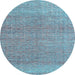 Round Machine Washable Abstract Light Blue Modern Rug, wshabs4782lblu