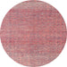 Round Machine Washable Abstract Dusty Pink Rug, wshabs4782