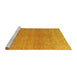 Sideview of Machine Washable Abstract Yellow Modern Rug, wshabs4782yw